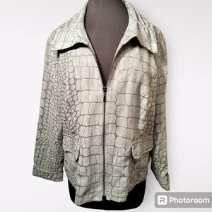 Tribal Studio size petite extra large gray faux suede zip up jacket/blazer